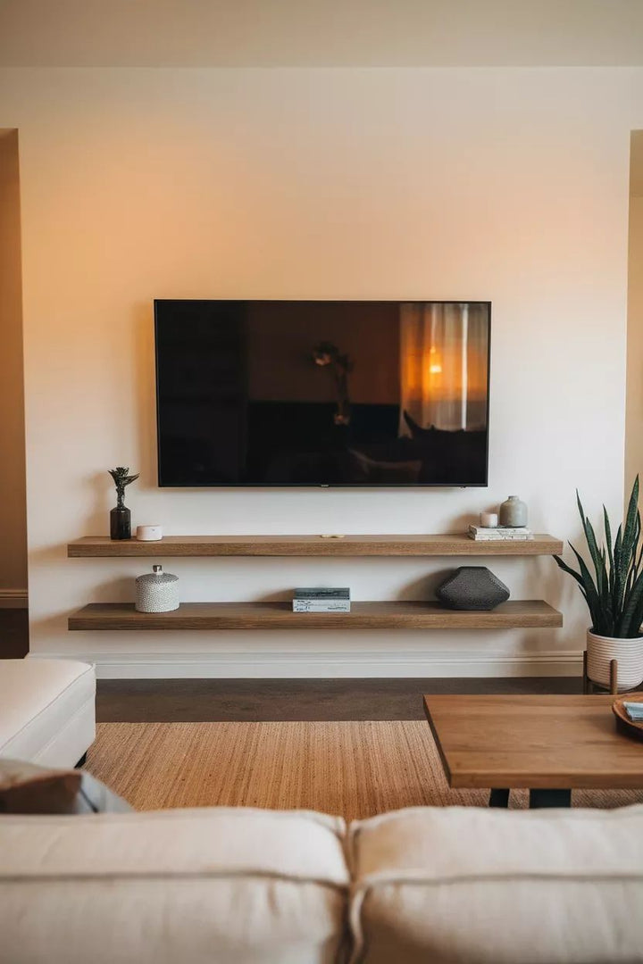 Duo Floating TV Unit – Dual Shelf (4 feet each) System - Walnut