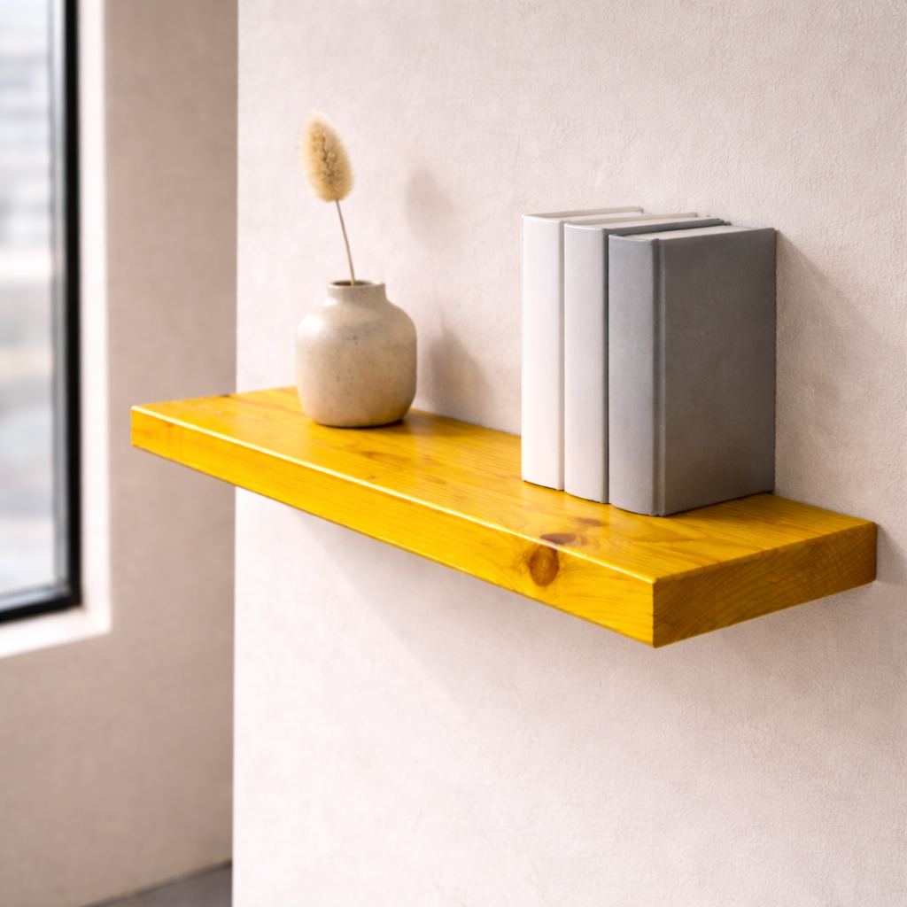 Floating Shelf – 2 Feet Single Shelf (Yellow)