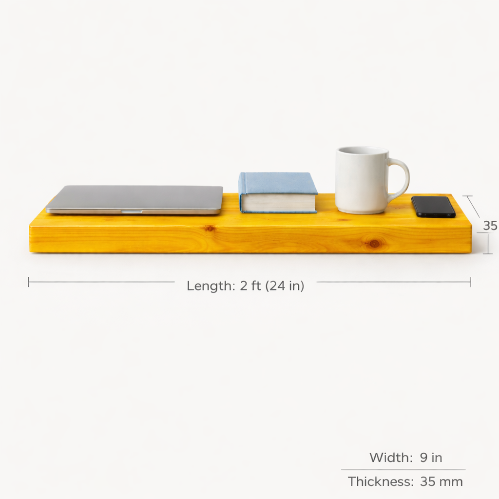Floating Shelf – 2 Feet Single Shelf (Yellow)