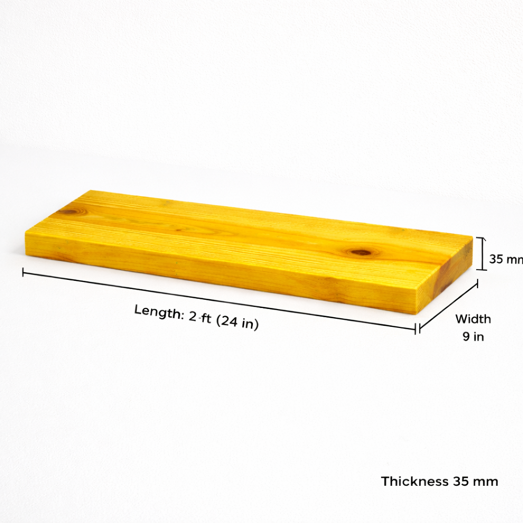 Floating Shelf – 2 Feet Single Shelf (Yellow)