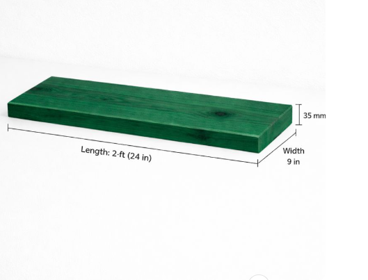 Floating Shelf - Green High-Gloss Finish