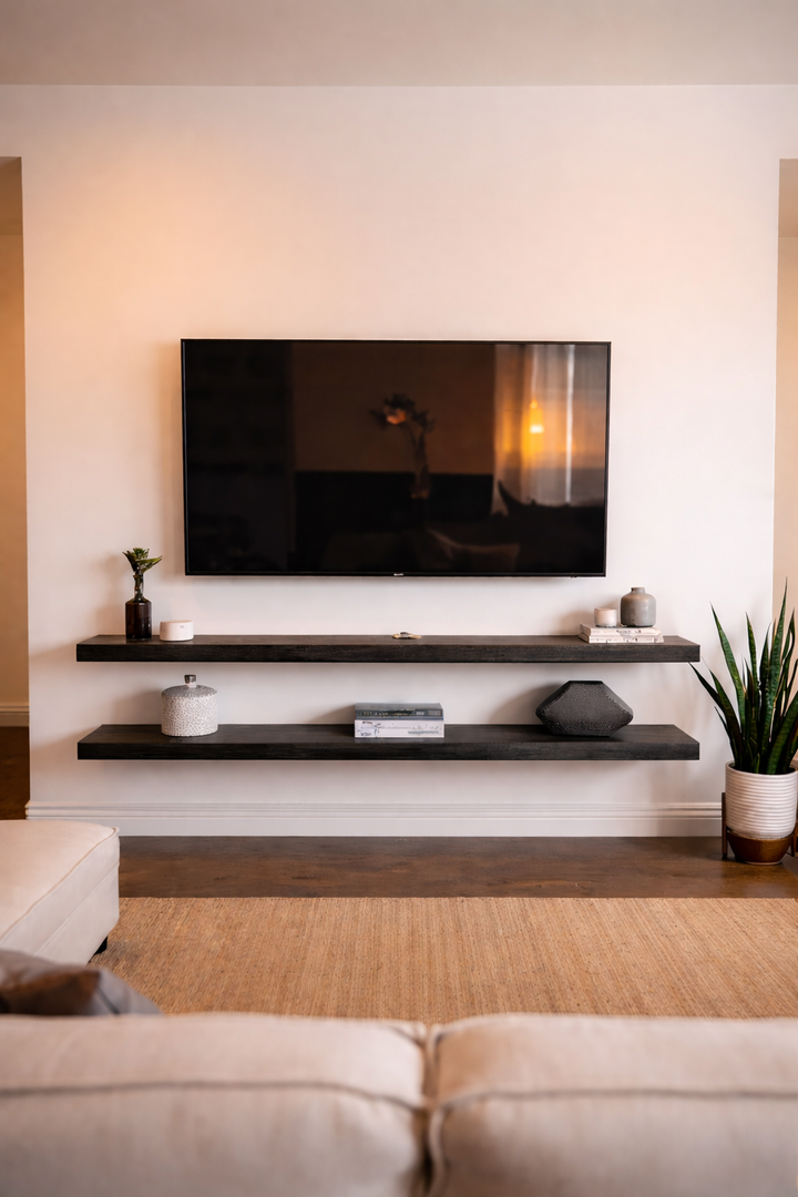 Duo Floating TV Unit – Dual Shelf (4 feet each) System - Black