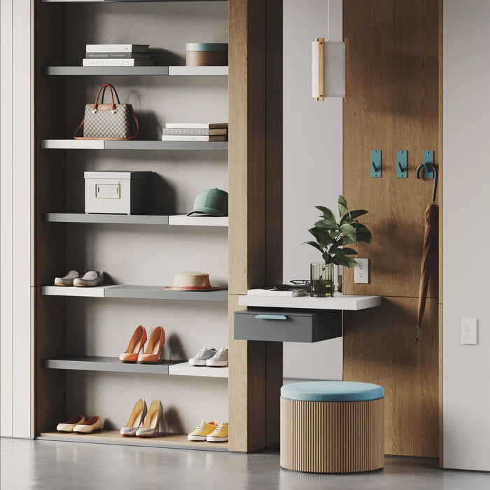 Solid Wood Floating Shelf- Grey