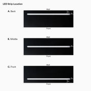 LED Solid Wood Floating Shelf- Black