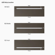 LED Solid Wood Floating Shelf-Grey
