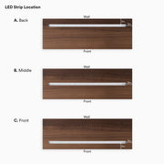 LED Solid Wood Floating Shelf-Walnut