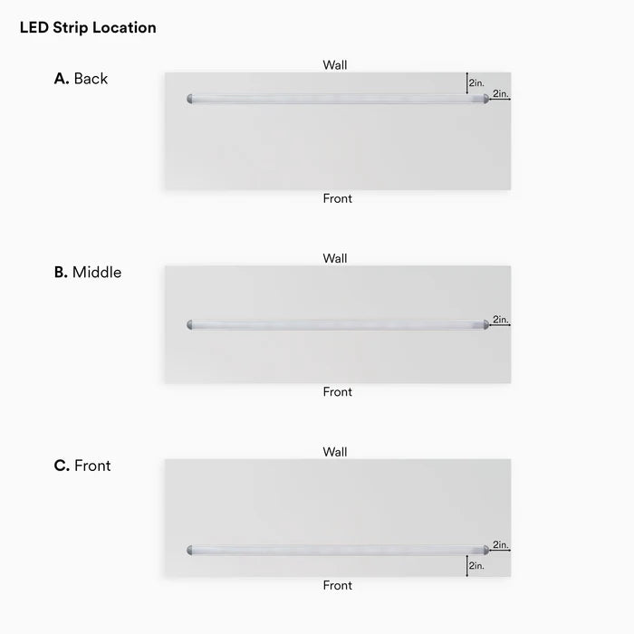 LED Solid Wood Floating Shelf- White