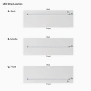LED Solid Wood Floating Shelf- White