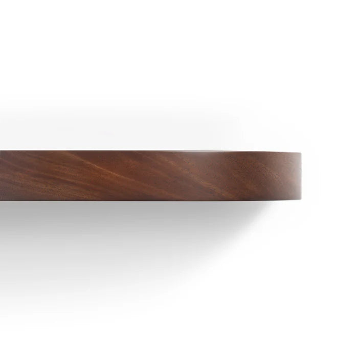 Radial Wood Floating Shelf- Walnut