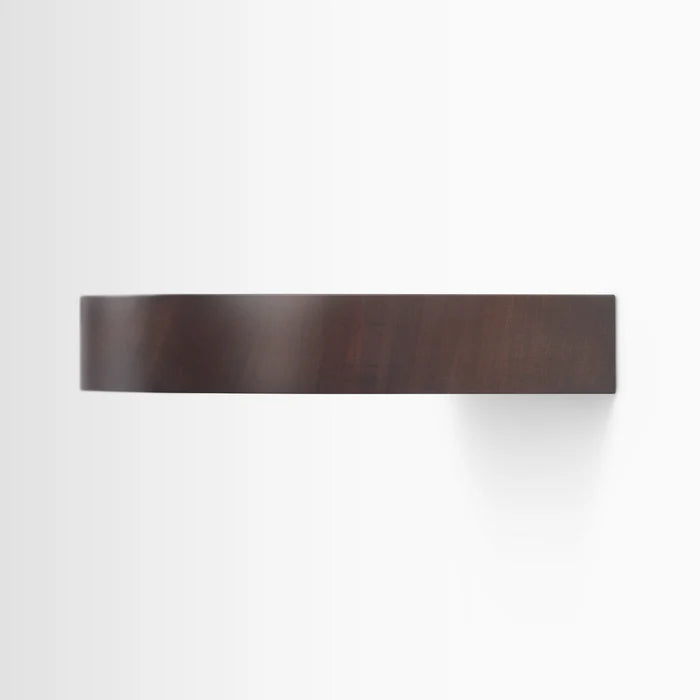 Radial Wood Floating Shelf- Walnut