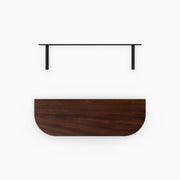 Radial Wood Floating Shelf- Walnut