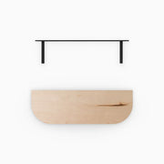 Radial Solid Wood Floating Shelf- Natural