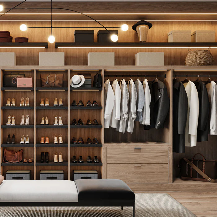 LED Solid Wood Floating Shelf- Black