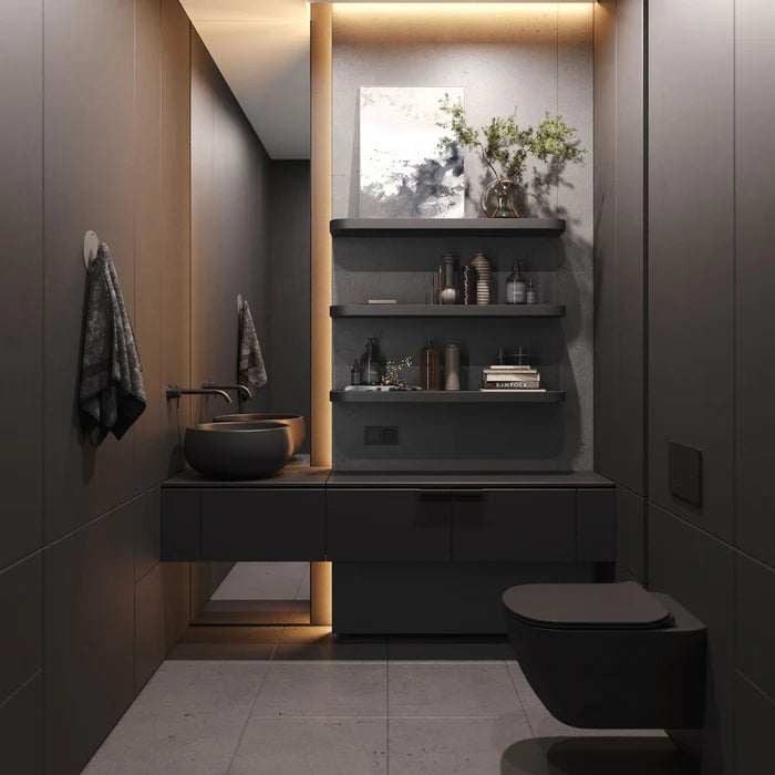 Radial Wood Floating Shelf- Walnut