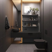 Radial Wood Floating Shelf- Walnut