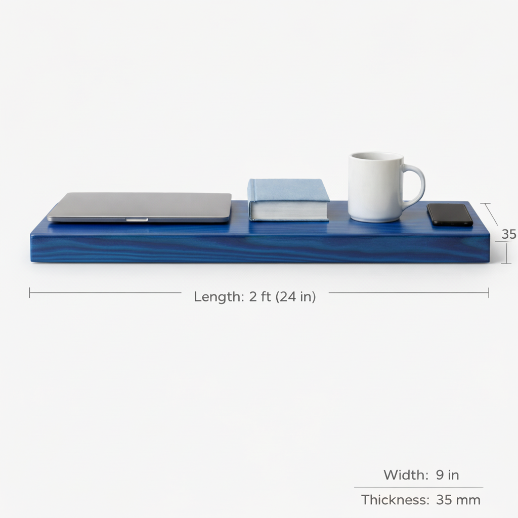 Floating Shelf – 2 Feet Single Shelf (Blue)