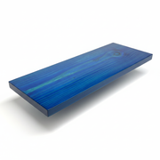 Consistent finish tone glossy blue floating shelf