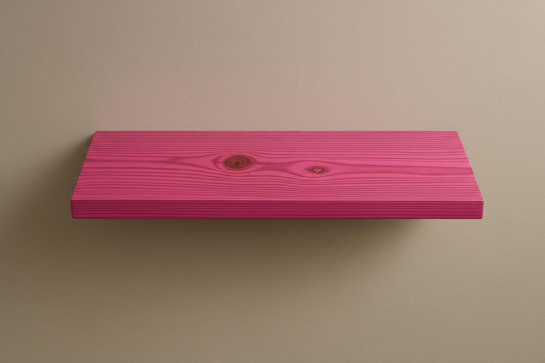 High-Gloss Pink Finish Floating Shelf