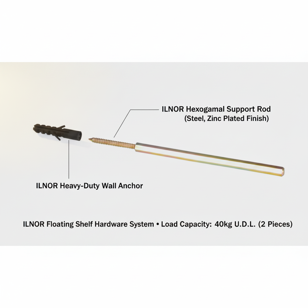 ILNOR Floating Shelf Hardware - Square 1:1 Format