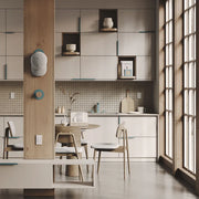 Radial Solid Wood Floating Shelf- Natural